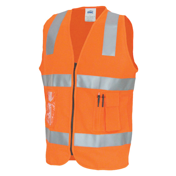 DNC Hi-Vis Day/Night Side Panel Safety Vest with Generic R/Tape