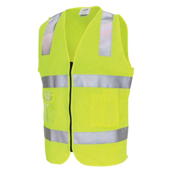 DNC Hi-Vis Day/Night Side Panel Safety Vest with Generic R/Tape