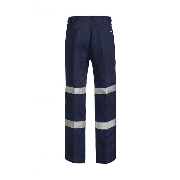 WorkCraft Classic Single Pleat Cotton Drill Pant with R/Tape