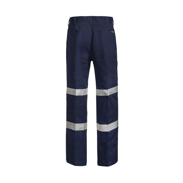 WorkCraft Classic Single Pleat Cotton Drill Pant with R/Tape