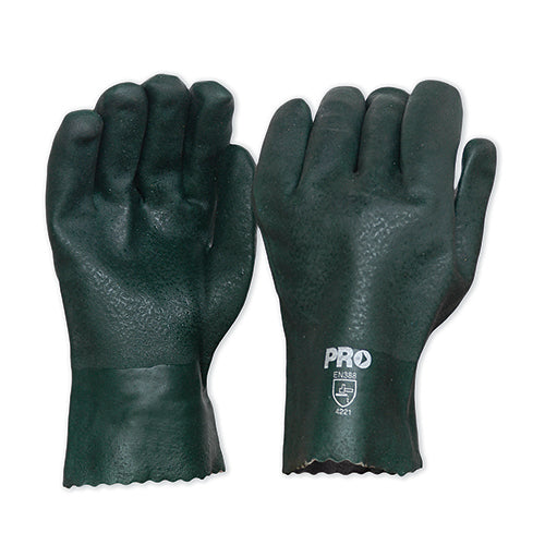 27cm Green Double Dipped PVC Gloves