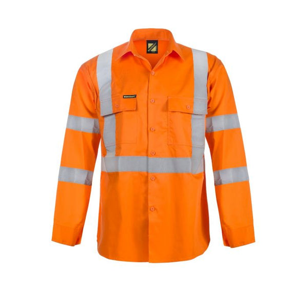 WorkCraft Hi Vis Long Sleeve Shirt with X-Back & R/Tape